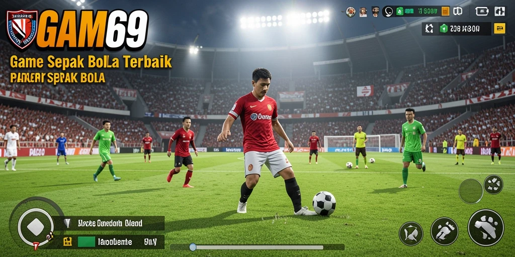 Tampilan gameplay AGAM69 yang seru dan mendebarkan di lapangan sepak bola.