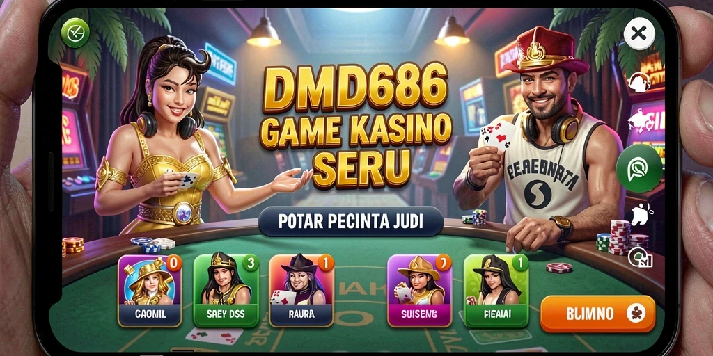 Tangkapan layar gameplay DMD686 yang menggambarkan suasana Kasino yang menegangkan.