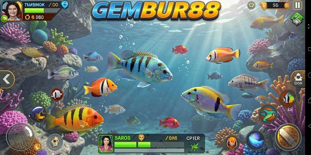 Tangkap ikan dengan warna-warni dalam GEMBUR88
