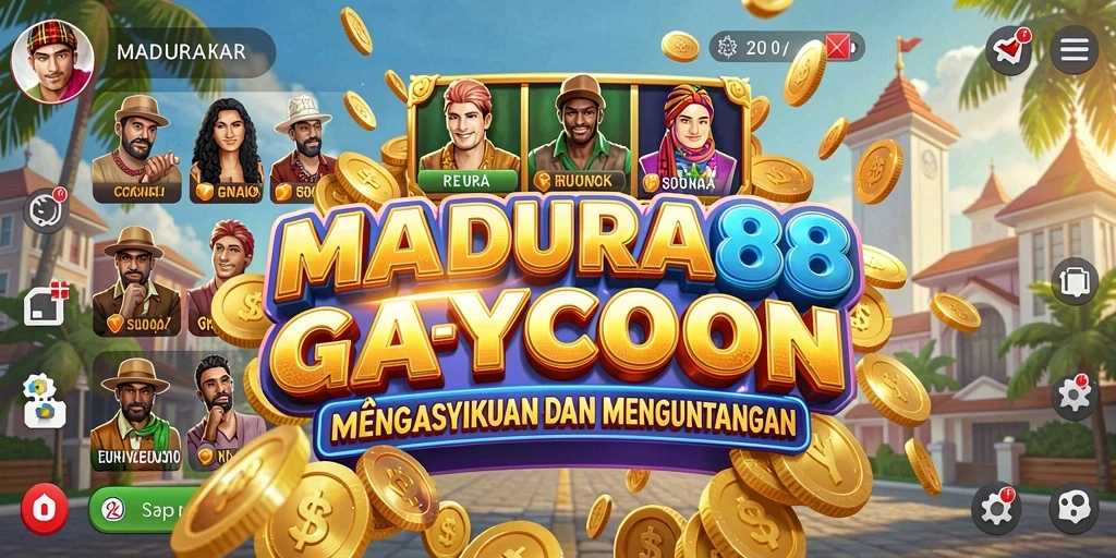 Tampilan gameplay MADURA88 yang menampilkan aktivitas bisnis yang seru.