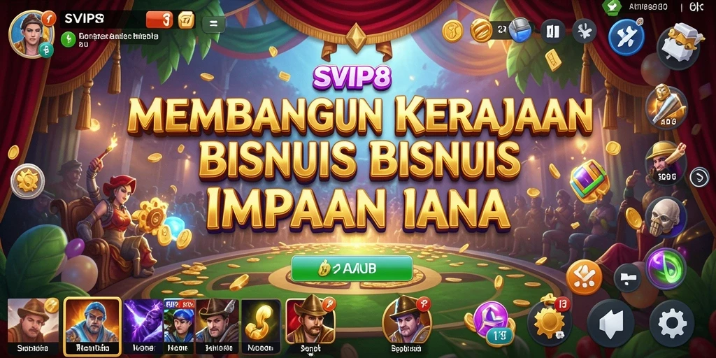 Tangkapan layar gameplay SVIP8 menunjukkan aktivitas bisnis yang mengasyikkan.
